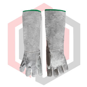 ถุงมือหนังกลับสำหรับงานเชื่อมแบบ MIG MAG TIG แบบใช้ไฟฟ้า แบบใช้เชือก สำหรับปิ้งย่าง บาร์บีคิว เตาผิง ทนทานต่อการฉีกขาด ทนความร้อน ป้องกันไฟฟ้าสถิต น้ำหนัก 11 ออนซ์ แบบถัก - Product Image 5