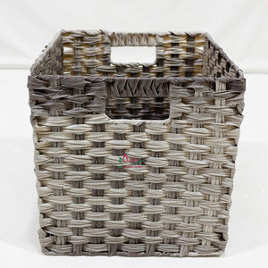 Artex Dong Thap Factory Handicraft Woven Storage <b>Basket</b> Multipurpose Organizer for Kitchen <b>Laundry</b> Home with <b>Plastic</b> Strap - Product Image 2