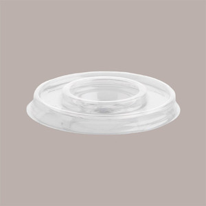 Vaso Transparente MIA de 9.3 cm de Diámetro y 1.22 cm de Altura con Tapa Plana con Orificio Cruzado, Juego de 100 Piezas de Plástico - Product Image 1