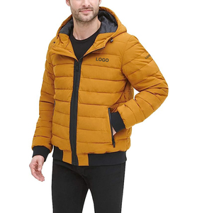 Chaqueta con capucha acolchada para hombre, chaqueta Bomber rompevientos de invierno, prendas de vestir rellenas de polietileno, ropa informal, chaqueta acolchada de manga larga - Product Image 4