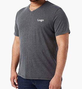 T-shirt col en v pour hommes, Super doux et confortable, léger, personnalisé, vierge, prix d'usine - Product Image 4