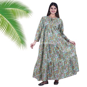 Vestido largo de algodón hecho a mano para mujer, Vestido largo de Playa, traje holgado ajustado para vacaciones de verano, novedad - Product Image 1