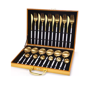 Marvelous Design Brass Cutlery spoon With gift box packing Cutlery <b>Set</b> At Best Price mirrored steel <b>flatware</b> spoon - Product Image 4