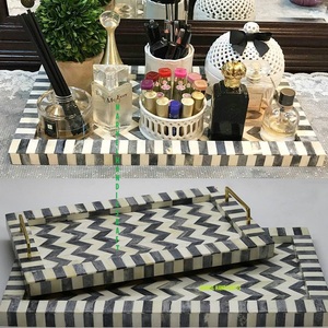 EID 2025 MADRE DE PERLA ARTESANÍA BANDEJA DE SERVICIO DE ARTESANÍA DE MADERA para EID DECORACIÓN DEL HOGAR REGALO DE DECORACIÓN BANDEJA ARABE RAMADAN BANDEJAS - Product Image 5