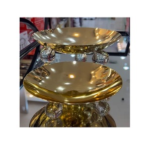 Bol à chocolats poli en or en acier inoxydable avec couvercle Bol à dessert pour collations de qualité supérieure pour l'hôtellerie - Product Image 4