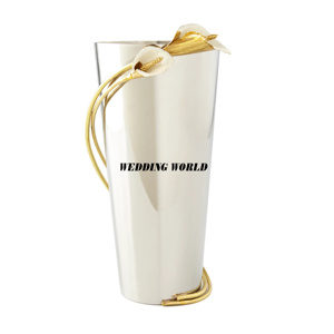 Vase à fleurs en métal de table de qualité supérieure à la main support de fleurs de créateur nickelé vase à fleurs en gros - Product Image 6