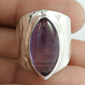 แหวนพลอยอเมทิสต์ธรรมชาติแหวนตัดเย็บอย่างดีทำจากเงินสเตอลิง925แฮนด์เมดแฟชั่นเครื่องประดับโบฮีเมียนสำหรับผู้หญิง - Product Image 2