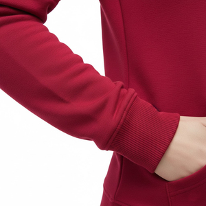 Sudadera con capucha rojo carmesí de nuevo diseño, de algodón grueso y forro polar, estilo streetwear de lujo, corte ajustado, sudadera pesada con estampado completo. - Product Image 6