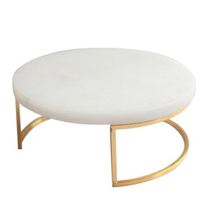 Support à dessert Support à gâteau rond créatif Table à dessert en marbre avec base en métal Gâteau de fête de mariage - Product Image 4