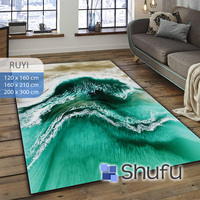 Ensemble de tapis modernes antidérapants Shufu, motif abstrait, base en caoutchouc thermo-plastique, lavable en machine, polyester fin, fabriqué à la machine
