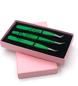 Pinzas para Pestañas GETUP BROSONS IMPEX de Alta Calidad con Recubrimiento en Polvo Color Apio, Punta Dentada Estilo Delfín, Antimagnéticas, 90 Grados, 45 Unidades - Product Image 3