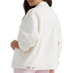 Tendencia de moda de fábrica de etiqueta privada mejor material cliente exigido para las chaquetas de mezclilla de las mujeres - Product Image 2