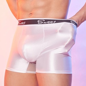 กางเกงขาสั้น2025ขาสั้นสำหรับผู้ชายกางเกงในขาสั้นสุดเซ็กซี่สำหรับผู้ชายกางเกงในบ็อกเซอร์ออยล์มันเงาชุดชั้นในสีลูกกวาด - Product Image 4