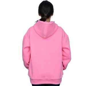 Sudadera con capucha de color rosa liso para mujer, jersey con capucha de gran tamaño personalizado OEM para ropa de invierno informal al por mayor - Product Image 5