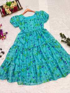 ชุดเดรสชิ้นเดียวพิมพ์ลายดอกไม้ชุดเดรสสำหรับงานแต่งงานและงานปาร์ตี้ผ้าไหมยาวสไตล์ดั้งเดิม - Product Image 2