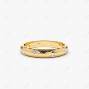 Stylish 14K Yellow Gold Women's Wedding and Anniversary <b>Ring</b> Cut Diamond Engagement <b>Ring</b> with <b>Dome</b> Design - Product Image 6