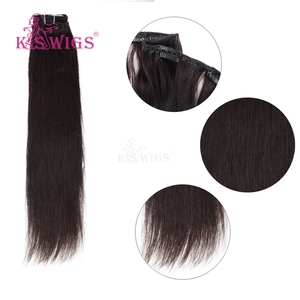 K.SWIGS precio de fábrica pelo chino encaje recto Clip-In extensiones de cabello 7 piezas Remy virgen suave sedoso Invisible Color Natural - Product Image 4