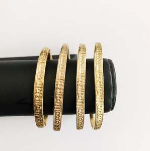 Brazaletes de latón, pulseras apiladas, joyería africana, joyería egipcia, brazaletes de oro, pulseras de oro, puños ajustables - Product Image 2