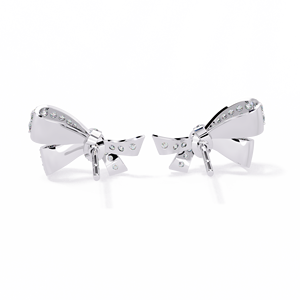 Boucles d'oreilles de mariage avec nœud en diamant complet labgrown diamant cvd Light Luxury Bow Boucles d'oreilles Design - Product Image 3