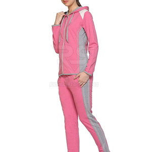Ropa Deportiva de Punto de Algodón 100% de Alta Calidad para Mujer, con Capucha, Diseño Sólido, Chándal Informal, Ropa Deportiva de Invierno - Product Image 2