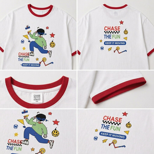 T-Shirt Unisex Personalizzabile 260gsm 100% Cotone Stampa Fronte-Retro Oversize Casual Regular <span class=keywords><strong>Moda</strong></span> Streetwear - Product Image 3