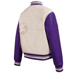 Vestes d'université recadrées pour femmes de qualité supérieure avec emballage personnalisé manches longues meilleures vestes de baseball pour dames - Product Image 4