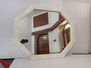 Modern Elegant Bone Work Wall <b>Mirror</b> Handmade Real Wood Glossy Resin Accents MDF Back Support-Luxury Home Accent for Weddings - Product Image 4