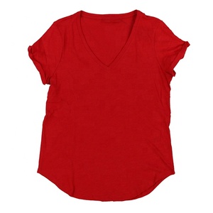 Camisetas informales de media manga para mujer, cuello redondo, 100% algodón/poliéster, alta calidad, bordado con logotipo personalizado - Product Image 2