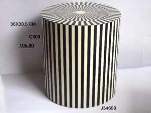 Tabouret en incrustation d'os de buffle Vintage magnifiquement décoratif Design floral indien décoration de la maison incrustation d'os meubles de maison - Product Image 6