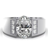 3.20 carati taglio ovale laboratorio cresciuto CVD anello di diamanti 14K oro bianco VS2 chiarezza D colore IGI certificato per gli uomini anello di fidanzamento
