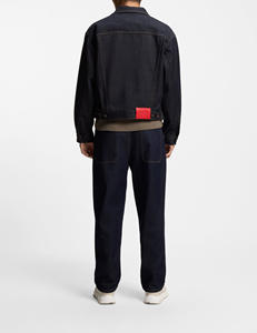 Chaqueta Varsity Reversible de Mezclilla Lavada Vintage con Diseño Personalizado, Gráfico Bordado, Cuello Alto, Patrón de Letras y Estilo Oversize para Invierno - Product Image 2