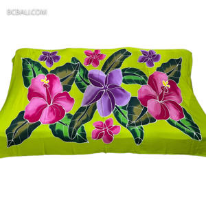 Vente en gros de sarongs longs de plage, collection été, sarongs uniques en rayonne peints à la main avec de magnifiques motifs floraux - Product Image 1