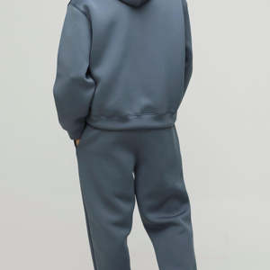 Ensemble de survêtement en molleton de polyester surdimensionné pour hommes, automne, tissu doux, écologique, anti-froissement, logo personnalisé, jogging haut de gamme - Product Image 2