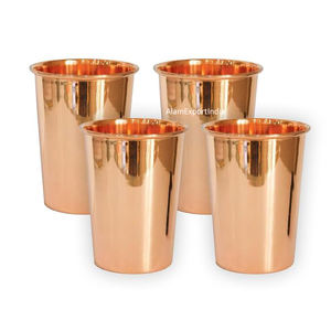 Gobelet en verre à boire en cuivre pur de conception de gravure de taille personnalisée polie brillante dans le récipient en cuivre soucieux de la santé - Product Image 6
