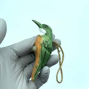 YEEYAYA 3.8 pollici colibrì scultura in legno fatto a mano intaglio in legno ciondolo uccelli artigianato artistico per la decorazione della casa - Product Image 6