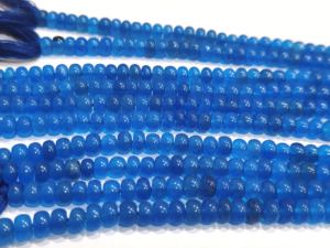 Perles de pierres précieuses en quartz bleu royal de haute qualité, rondes, lisses, 6 mm, EMINENT JEWEL, vendues par brin, 8 pouces de long - Product Image 3