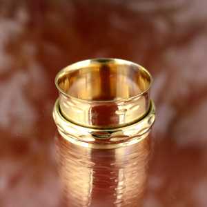 New Arrival Trendy Brass <b>Ring</b> Boho Hammered <b>Rings</b> For Women 18k Gold Plated Minimalist Textured Band <b>Ring</b> For Wholesale/OEM/ODM - Product Image 1