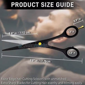 Precise Black Titanium <b>Hair</b> <b>Cutting</b> <b>Scissors</b> <b>for</b> Professionals <b>Hair</b> Stylist Tools Black Titanium Barber <b>Scissors</b> - Product Image 5