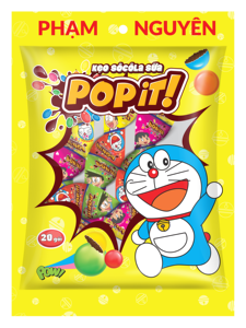 Bonbons durs à longue conservation (12 mois), guimauves pour enfants, certifiés Halal, sucre OEM, chocolat au lait, Doraemon Popit, multicolores amusants - Product Image 4