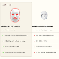 Appareil de luminothérapie rouge professionnel portable rechargeable de qualité médicale approuvé 510K, masque facial LED infrarouge