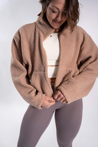 <b>Spark</b> Clothing Women's Fleece Sherpa <b>Jacket</b> Waterproof Windproof Stand Collar Zipper Full Sleeve Solid Color Regular Length - Product Image 4
