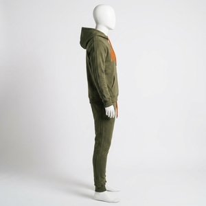 <b>Men</b> Olive Green Hoodie Tracksuit Set <b>Pullover</b> Sweatshirt Jogger Pants Premium Sportswear Gym Training Running Fitness Casual Out - Product Image 2