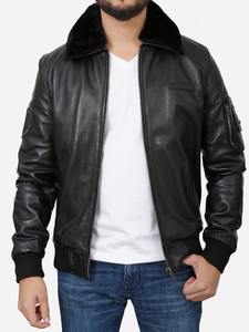 Blouson aviateur en toile en cuir de vache véritable sur mesure pour hommes avec motif de lettres vêtements d'hiver d'automne respirants - Product Image 2