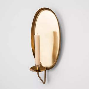 Bougeoir vintage en aluminium doré design feuille Bougeoir mural décoratif pour la maison - Product Image 2