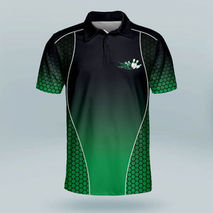 Custom Printed <b>Bowling</b> Polo <b>Shirt</b> for Men 100% Polyester Quick Dry & Waterproof New Arrival Wholesale - Product Image 2