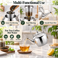 Vente en gros de bouilloire de cuisinière 1.2/1.5/2.0/3.0/4,0 L ensemble de théière en métal en acier inoxydable à induction de luxe