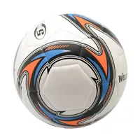 Yüksek Kaliteli Futbol Topu Boyut 5 Beyaz Kırmızı Mavi Siyah Desenli Dayanıklı Antrenman Topu Termal Yapıştırılmış Makine Dikişli