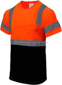 Camisetas de Alta Visibilidad Reflectantes de Seguridad de Manga Larga Color Rojo al por Mayor - Product Image 5