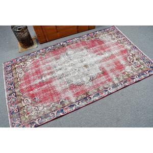 3.5x6.2 ft Turkish Rug, Rug, <b>Red</b> Camouflage Rug <b>Wool</b> - Product Image 2