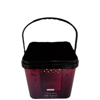 Seau et couvercle en PP IML recyclable anti-effraction de 10 litres, carré, DKK10500, avec couleur personnalisée pour l'emballage du tabac